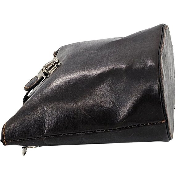 Vintage Vera Pelle Made in Italy Smooth Brown Leather Small Bucket Bag Crossbody - Picture 6 of 15